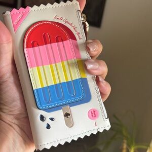 Authentic Kate Spade Popsicle leather bifold snap/zip/ID Wallet